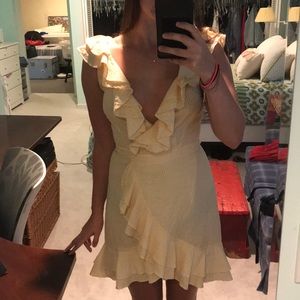 SAYLOR Yellow seersucker dress